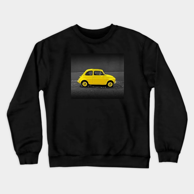 Classic Sunny Yellow Fiat 500 Crewneck Sweatshirt by CACreative